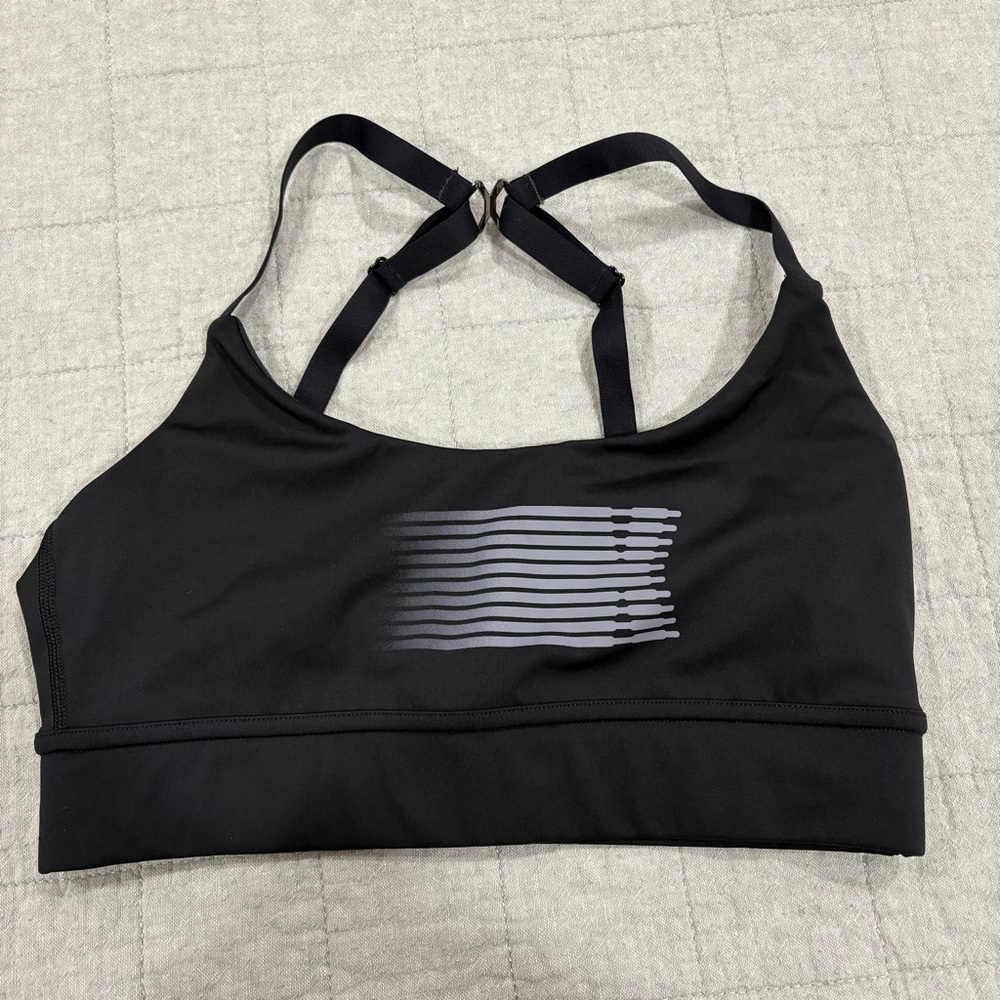 Savage x Fenty by Rihanna Band-It Low-Impact Sports Bra Caviar Black Size Medium